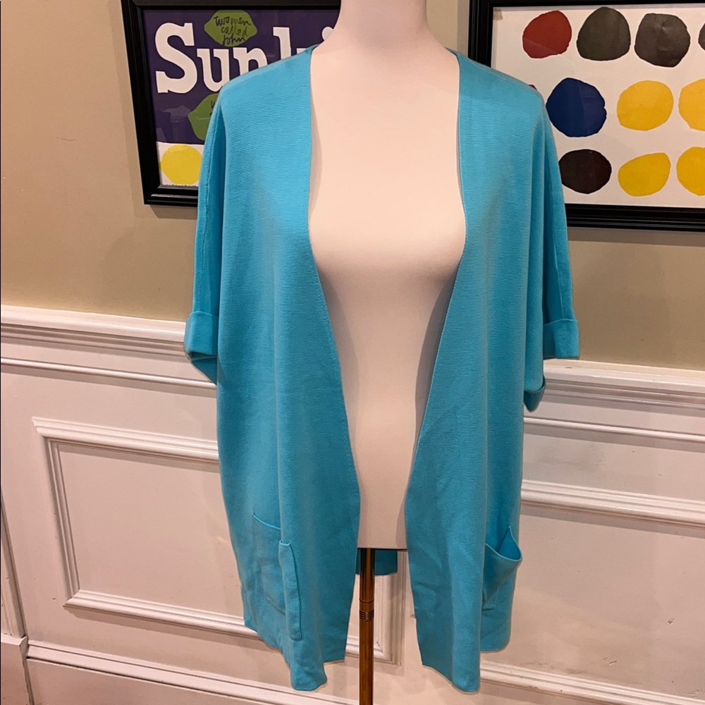 Talbots Short Sleeve Open Cardigan